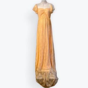 Peach lace maternity dress